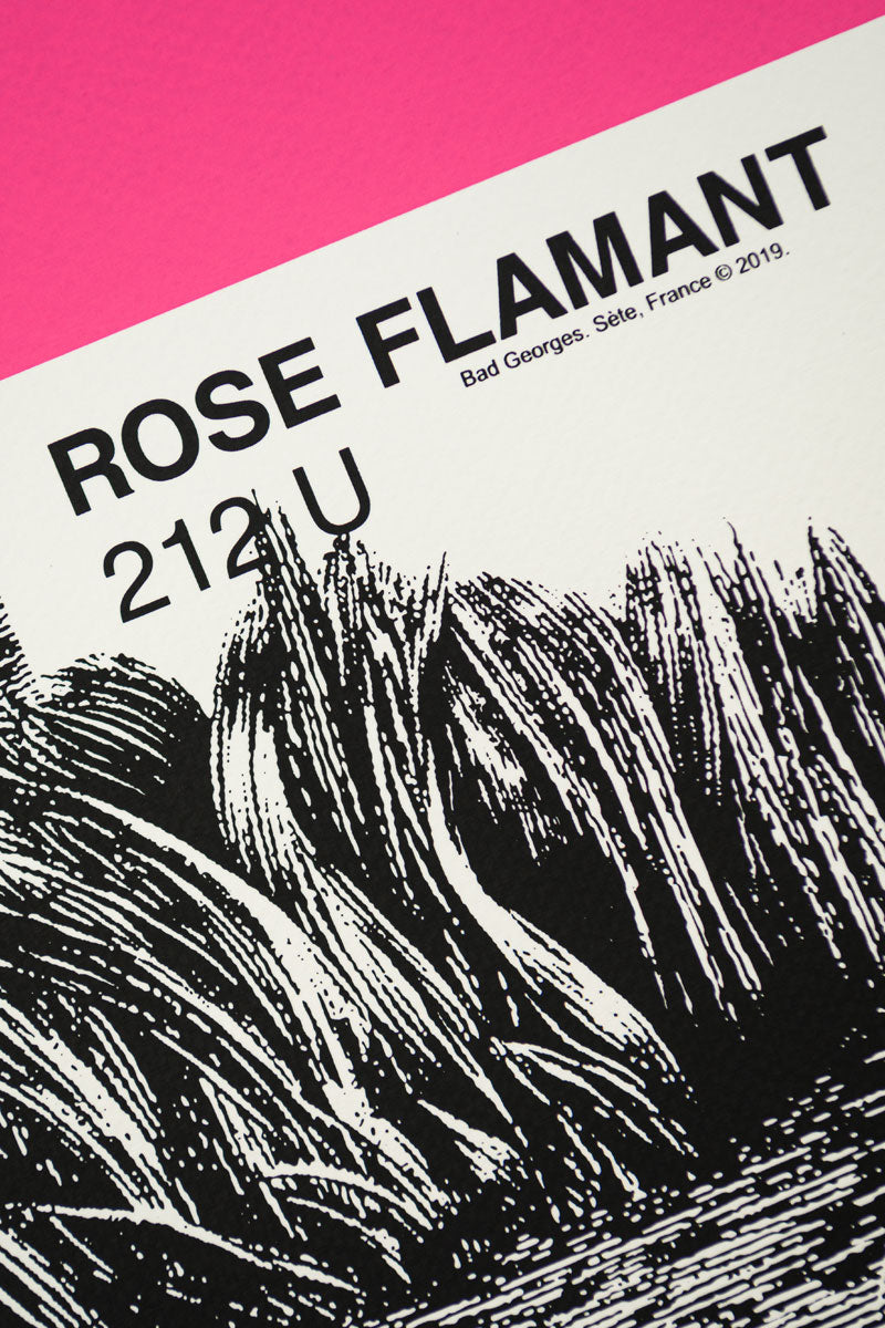 ROSE FLAMANT - sérigraphie