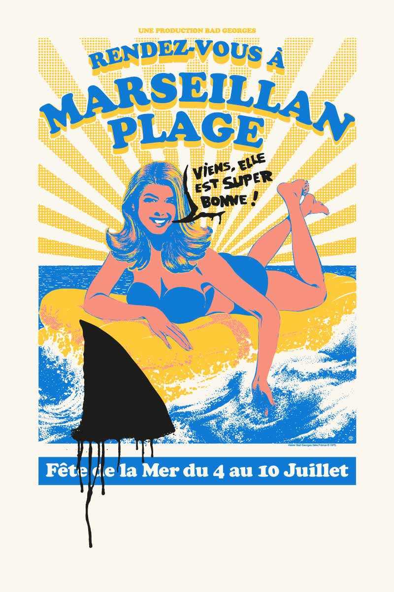 BAIGNADE INTERDITE - sérigraphie