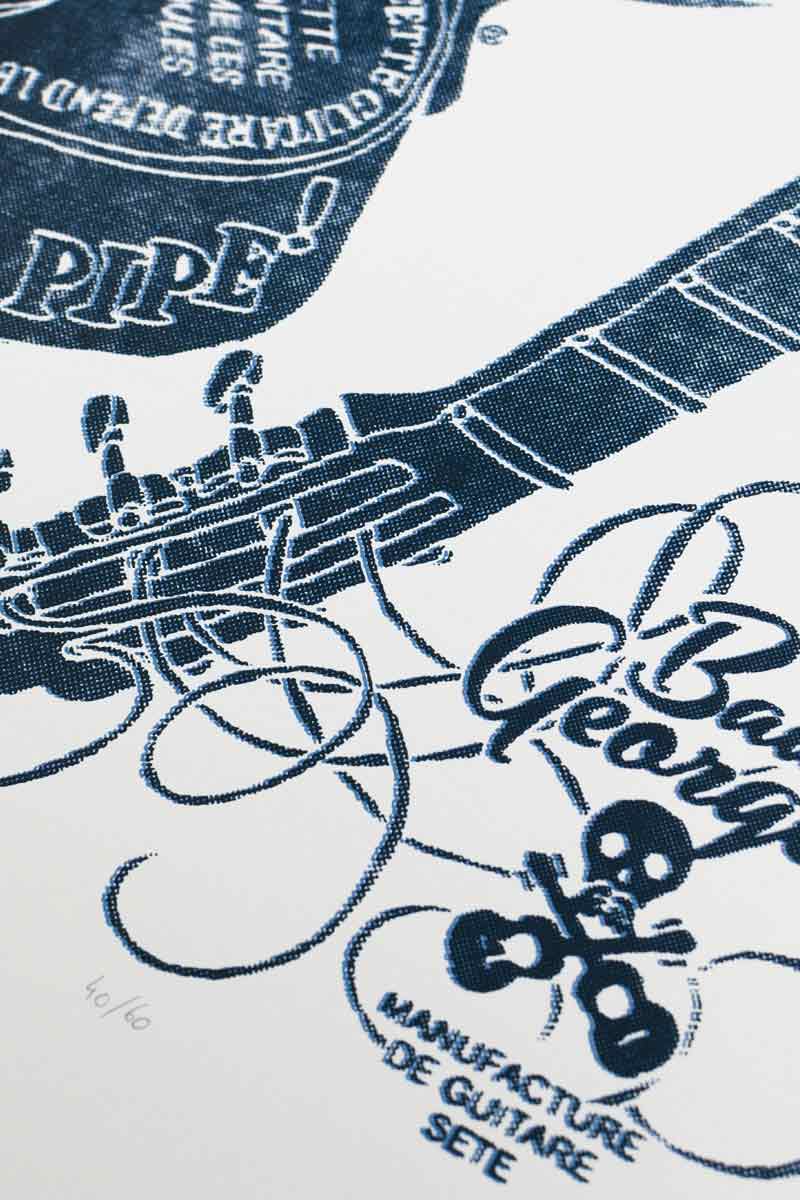 CETTE GUITARE (bleu denim brut) - sérigraphie