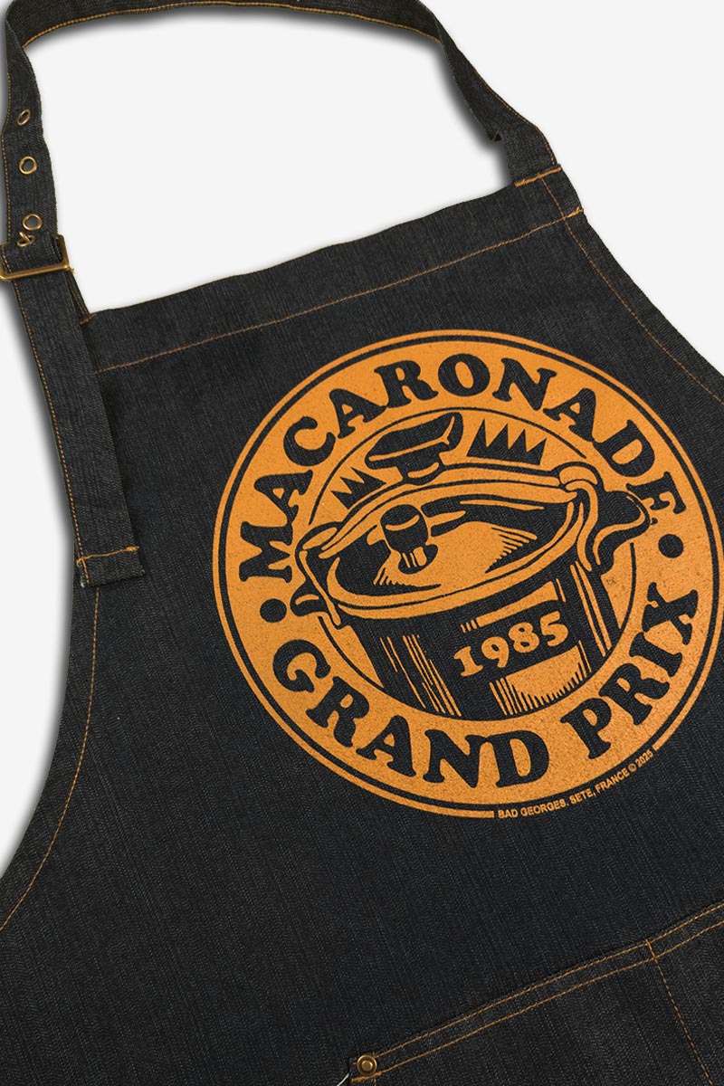 Le tablier denim GRAND PRIX MACARONADE